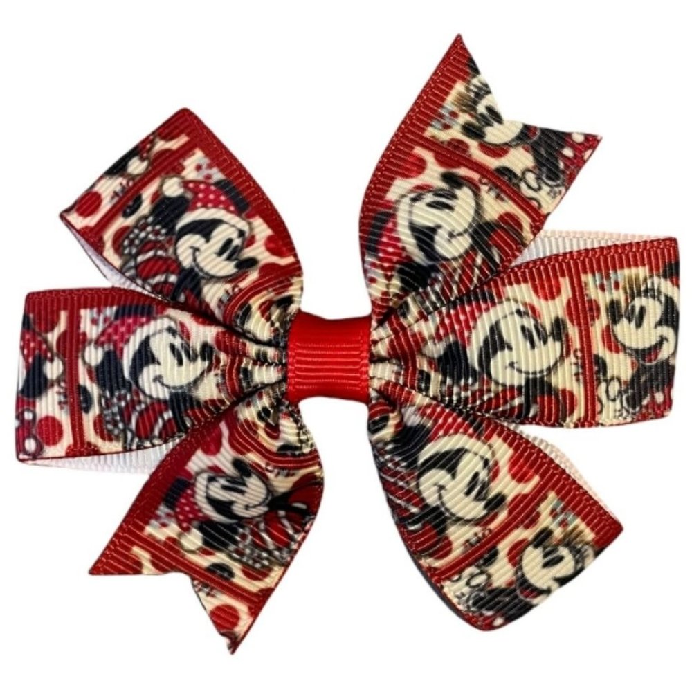 Minnie Mouse Christmas Girls Hair Bow Clip 3 Inches